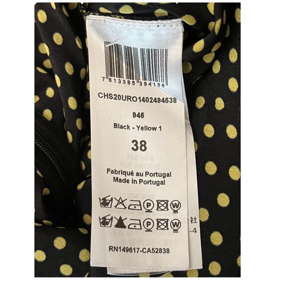 See By Chloe dress halter polka dot georgette maxi black yellow size 38 (US 6) - Picture 8 of 9